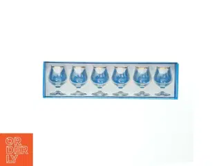 Sæt af små glas med guldkant fra Holmegaard (str. 9 cm)