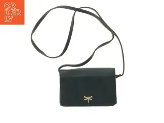 Sort skuldertaske med gulddetalje fra H&M (str. 11x17x4 cm)
