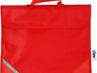 Rød Skoletaske 36x29 cm - Vandtæt og Praktisk