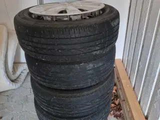 4 stk. Stålfælge med slidte dæk