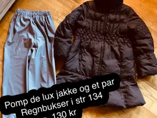 Pomp de lux jakke og regnbukser 134