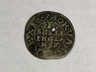 1 Skilling 1663 Norge - Hul