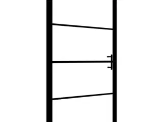 Brusedør 81 x 195 cm hærdet glas sort