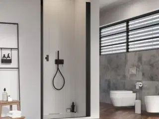 DNS20-9, NOMA 20 nichedør  900mm, sort profiler, klart glas, helt ny