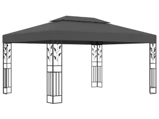 Pavillon med dobbelt tag 3x4 m antracitgrå