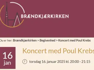 Poul Krebs: 3 billetter til koncert i Kolding