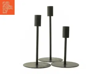 Tre sorte lysestager (str. 14 og 19 og 23 cm)