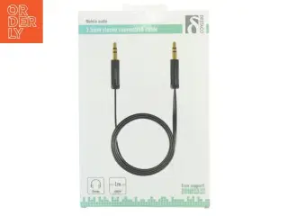 3,5mm stereo tilslutningskabel fra Deltaco (str. 1 m)