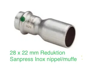 28 x 22 mm Reduktion Sanpress Inox nippel/muffe