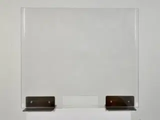 Gennemsigtig bordskærm med to fødder