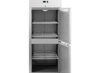 Dobbelt køleskab – 750 l – rustfrit stål – 4 hjul