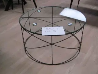 Rundt sofabord med glasplade