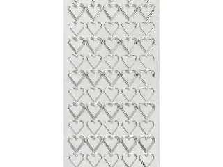 Sølv Hjerte-Stickers 10x23 cm - Elegant Dekoration