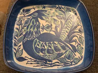 Royal Copenhagen, fajance skål i blå nuancer 