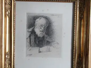 radering  af Krøyer  i original ramme