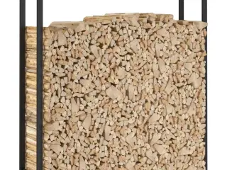 Brændestativ 110x28x116 cm stål matsort