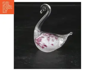 Glasfigur af svane (str. 8x7 cm)