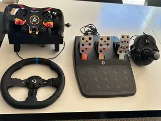 Logitech G923 rat, pedaler og gearstang 