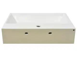 Håndvask med hul til vandhane keramik 60,5x42,5x14,5 cm hvid