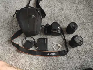 Sony A58 DSLR kamera + 3 objektiver
