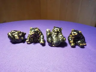 4 Kongelige brune stentøjs bjørne 