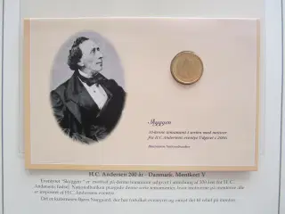 Møntkort H.C. Andersen 200 år. "Skyggen".