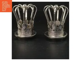 Kongekrone lysestager i metal (str. 9x8&7x1,5 cm)