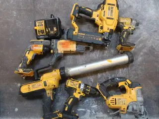 6 stk. akku håndværktøj DEWALT og lader