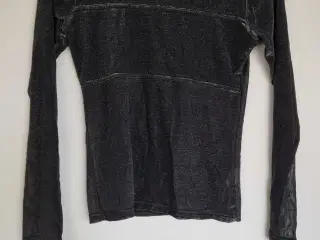 Grå glitter bluse