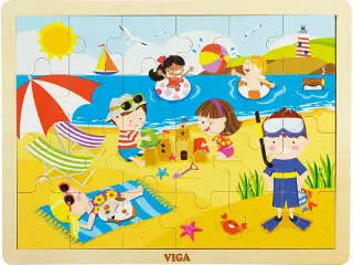 VIGA træpuslespil årstider, sommer, str. 30x22,5 cm, 24 brikker, 1 stk.