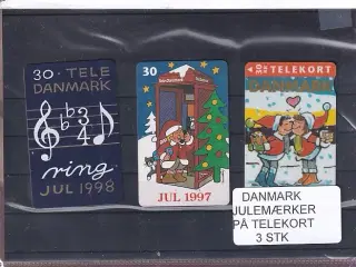 Danmark - Julemærke på Telekort - 1996 - 1997 - 1998