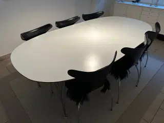 Spisebord hvid med udtræk
