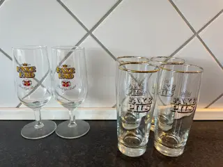 Forskellelige Faxe ølglas samlet