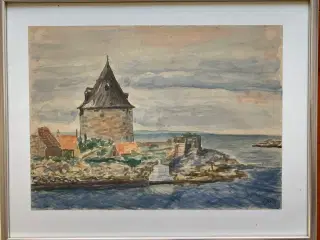 Akvarel Chr Ø Bornholm