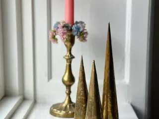 Messingspyd, hamrede, 3 stk samlet