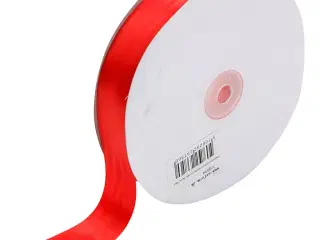 Rødt Satinbånd 25 mm - 50 m til Dekoration