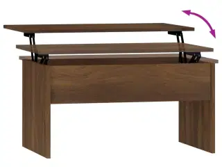 Sofabord 80x50,5x41,5 cm konstrueret træ brun egetræsfarve