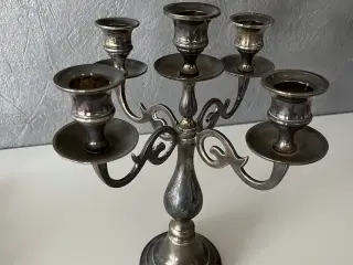 5-armet sølv lysestage