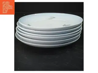 Porcelæn tallerkener med blade design fra B&G (str. Ø 21 cm)