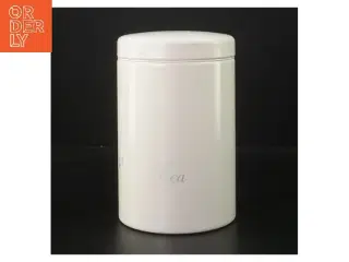 Hvid te dåse (str. Ø 10 cm højde 17,5 cm)