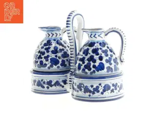 Olie- eddikesæt i porcelæn med holder (str. 19 x 9 x 14 cm)