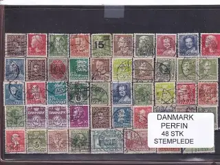 Danmark Perfiner 48 stk. Stemplet/Ustemplet
