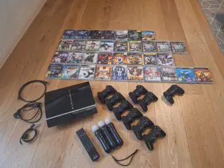 Playstation 3 + tilbehør og spil 