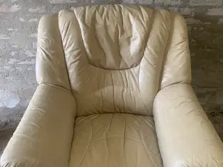 Lænestol hvid læder