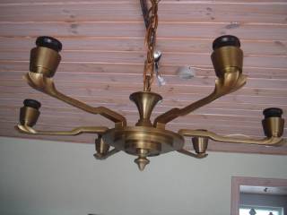 Loftlampe i massiv messing
