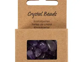 Krystalperler, Ametyst, diam. 7-12 mm, hulstr. 1 mm, lilla, 63stk./ 1 pk.