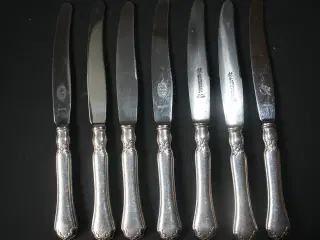 6 knive, sølvplet