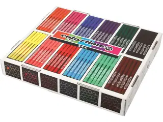 Colortime Tusch, streg 2 mm, ass. farver, 12x24stk./ 1 pk.
