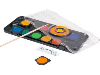 Skole Tempera Vandfarve - 12 Farver, 30 mm