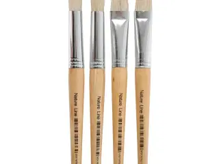 Børnepensler Sæt - 4 stk. Flade & Runde Pensler